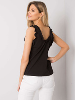 Czarny top z falbankami Sarai RUE PARIS