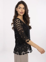 Black lace blouse 2in1 made of cotton.
