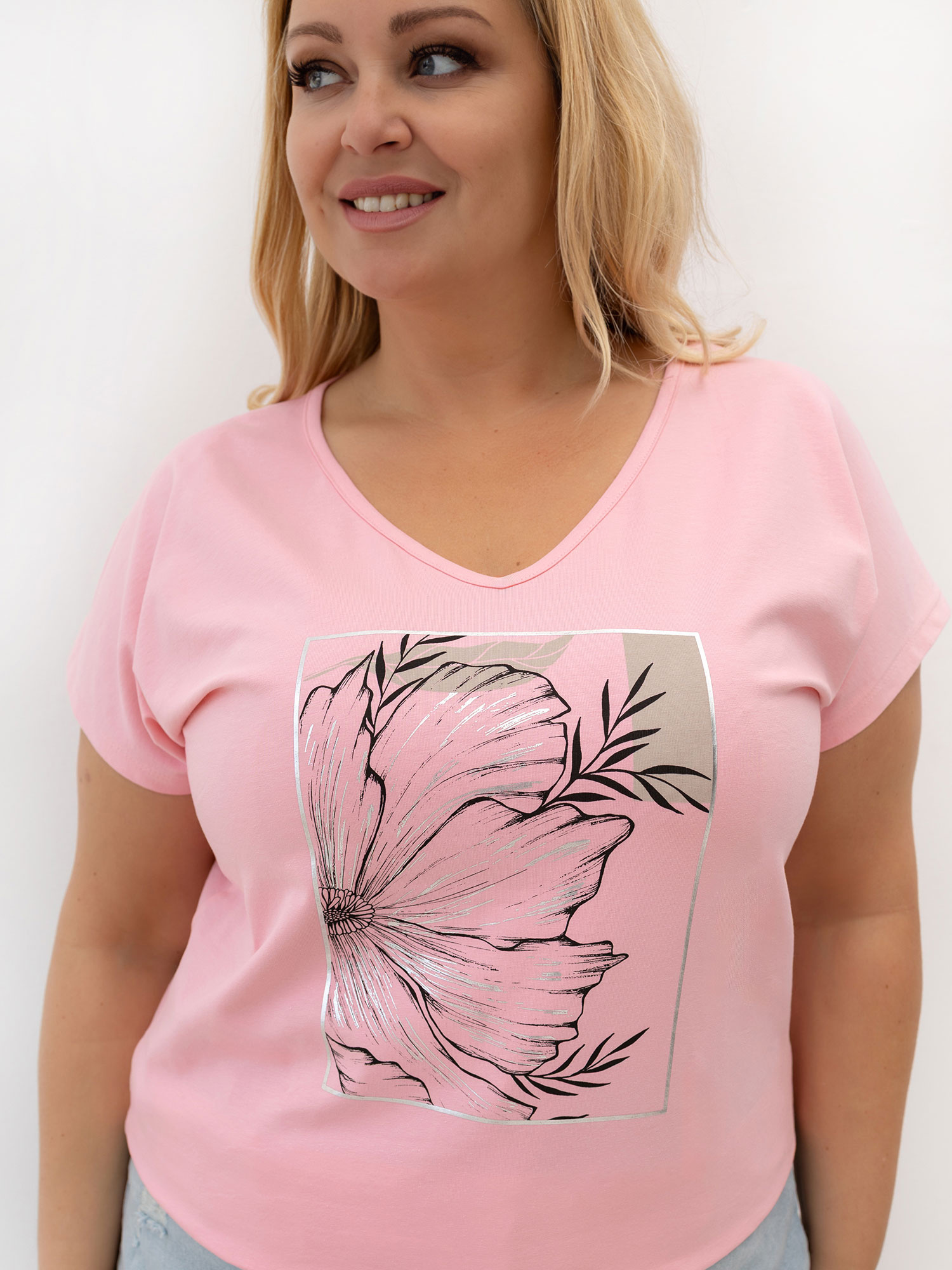 T-shirt jasny różowy