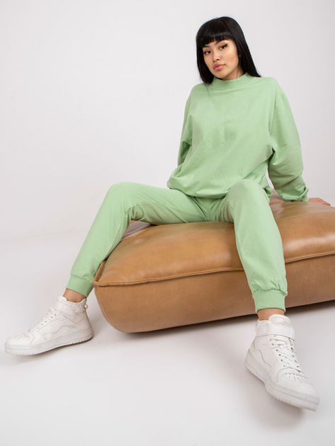 Pistacjowa dresowa bluza oversize z bawełny