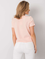 Brzoskwiniowo-bordowa bluzka z koronką Zahra