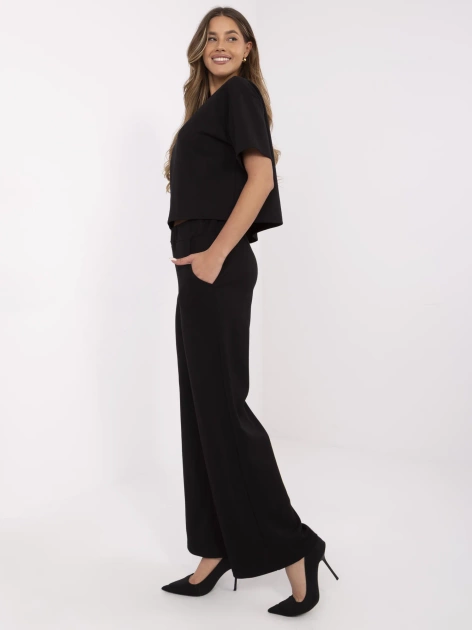 Czarny dwuczęściowy komplet z wiskozą