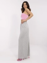 Szare melanżowe spodnie basic bez kieszeni