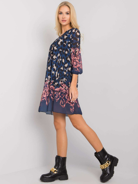 Granatowa sukienka w zwierzęce wzory Sunny OCH BELLA