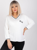 Ecru bombažna bluza plus size Marianna.
