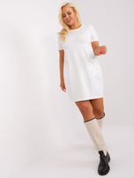 Hurt Ecru codzienna sukienka plus size z bawełny 