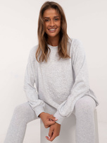 Hurt Szary melanżowy komplet dresowy z naszywką