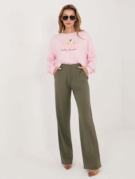 Jasnoróżowa damska bluza z owocowym haftem RUE PARIS