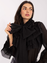 Czarna rozpinana koszula z wiązaniem