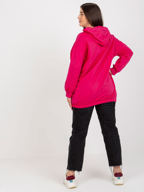 Hurtownia Fuksjowa rozpinana bluza plus size z kapturem