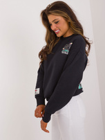 Hurt Ciemnogranatowa bluza z nadrukiem na plecach SUBLEVEL