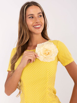 Hurt Ciemnożółta dopasowana sukienka koktajlowa na wesele