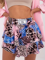 Hurt Jasnoróżowo-kobaltowa spódnica z nadrukiem