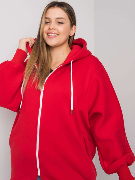 Czerwona bluza plus size z kapturem Ella