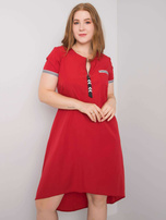 Červené šaty plus size z bavlny Viana.