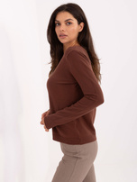 Brązowy krótki sweter z guzikami