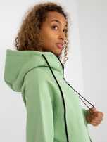 Hurt Jasnozielona długa rozpinana bluza basic z kieszeniami RUE PARIS