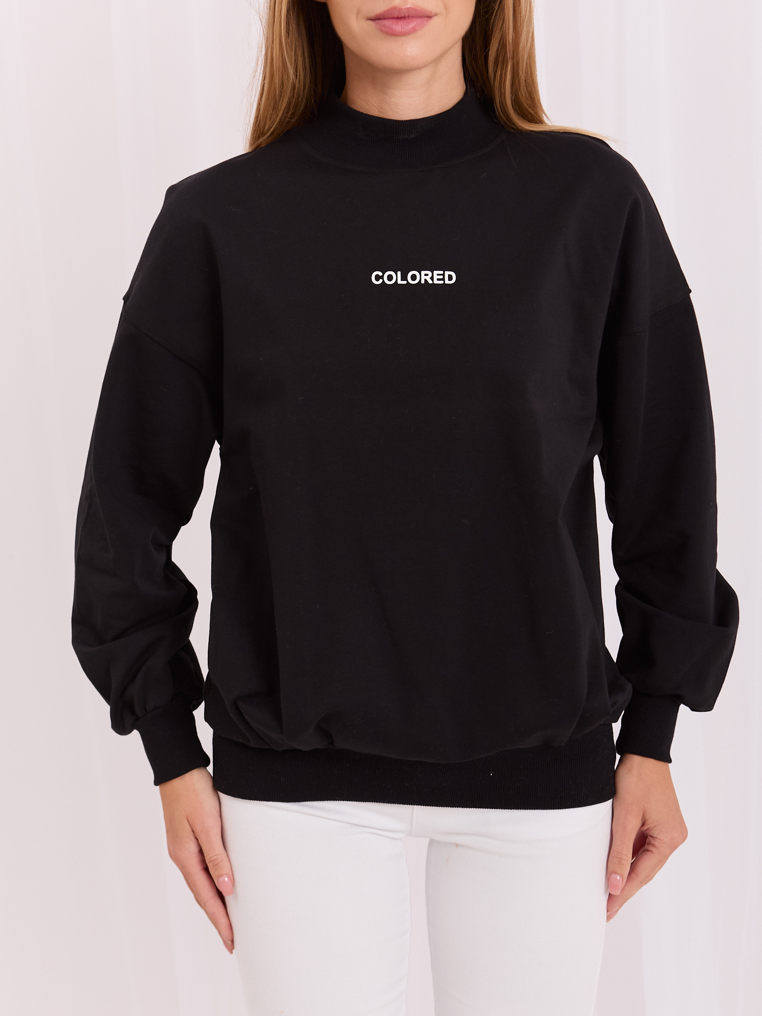RUE PARIS Czarna damska bluza bez kaptura