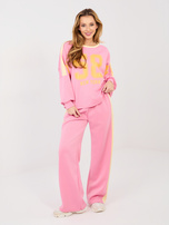 Różowa damska bluza oversize bez kaptura RUE PARIS 