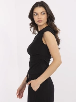 Czarny dopasowany top z bawełny 