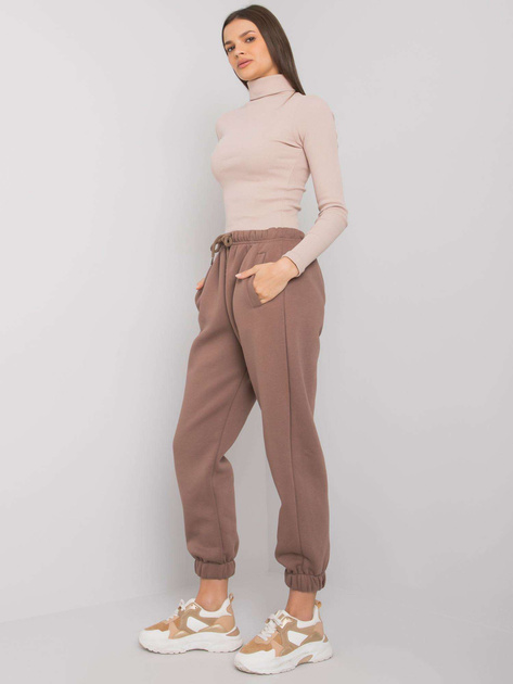 Brązowe spodnie dresowe bawełniane Esher RUE PARIS