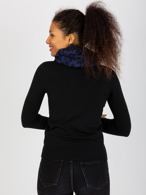 Hurtownia Ciemnoniebieski-czarny zimowy komin damski