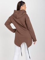 Hurt Brązowa rozpinana bluza plus size z kapturem i napisami