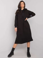 Czarna sukienka dresowa z kieszeniami Sheffield RUE PARIS