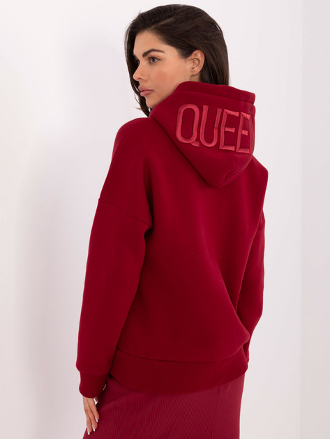 Bordowa dresowa bluza z ociepleniem