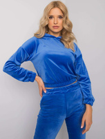 Niebieski dwuczęściowy komplet z weluru Milan RUE PARIS