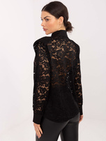 Czarna elegancka koszula z koronki