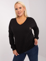 Hurt Czarna casualowa bluzka plus size z literą M