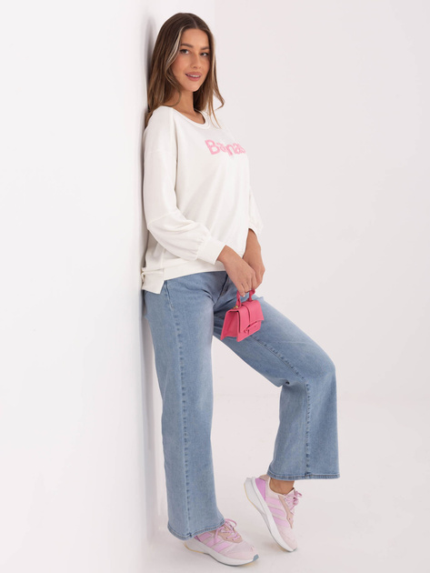 Ecru damska bluza z wypukłym napisem RUE PARIS