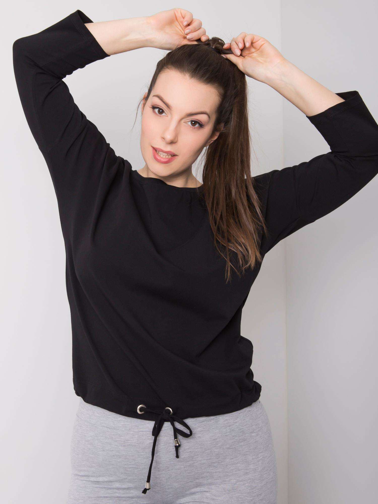 Čierna dámska bavlnená blúzka plus size Sandy.