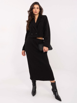 Černý elegantní kabát boucle RUE PARIS.