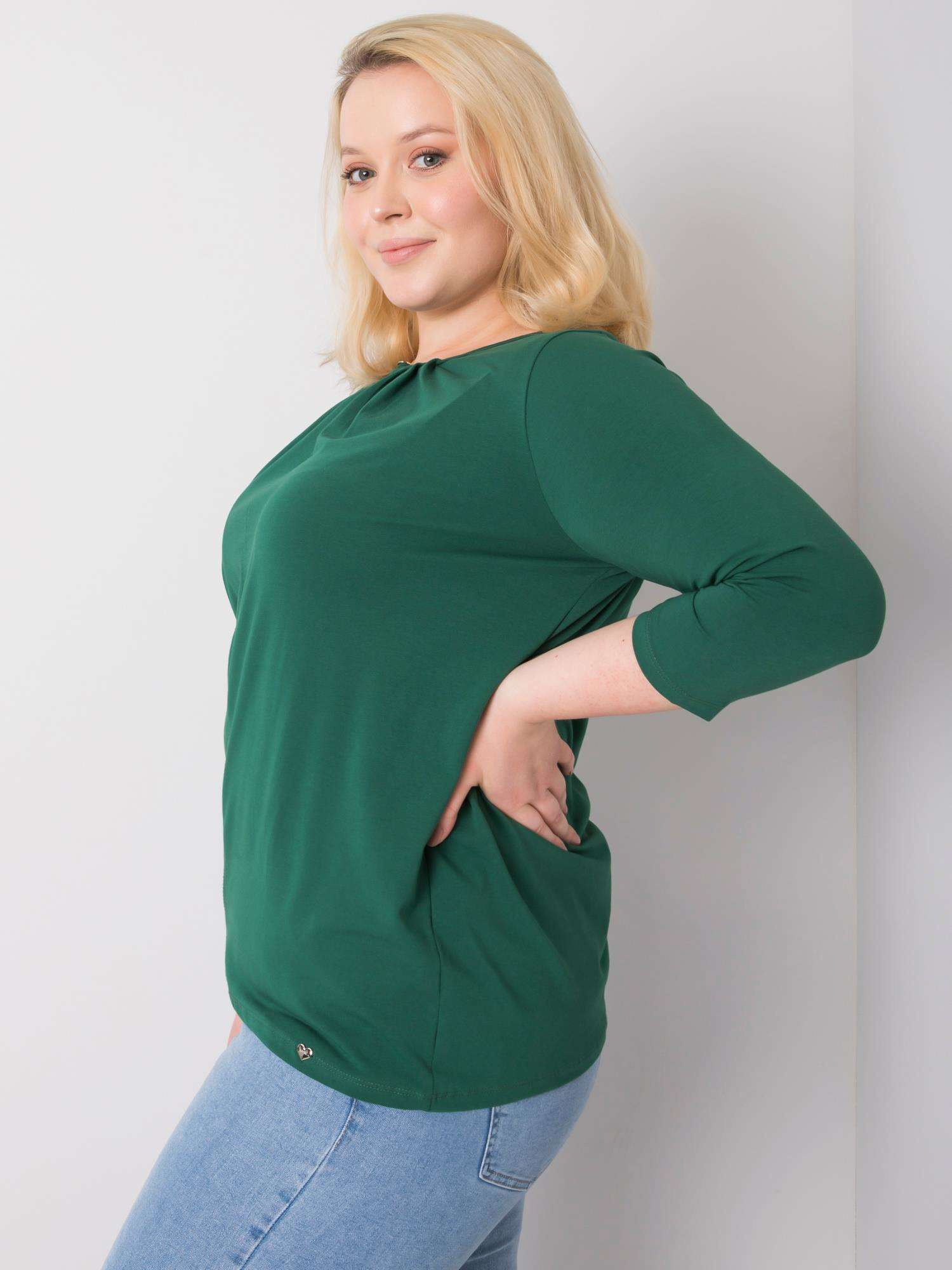 Dark Green Plus Size Jodie Cotton Blouse