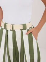 Ecru-khaki damskie kuloty z bawełny