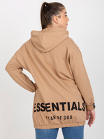 Hurt Camelowa rozpinana bluza plus size z napisami z tyłu 