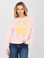 Pastelowa różowa bluza z miękkiego materiału RUE PARIS 