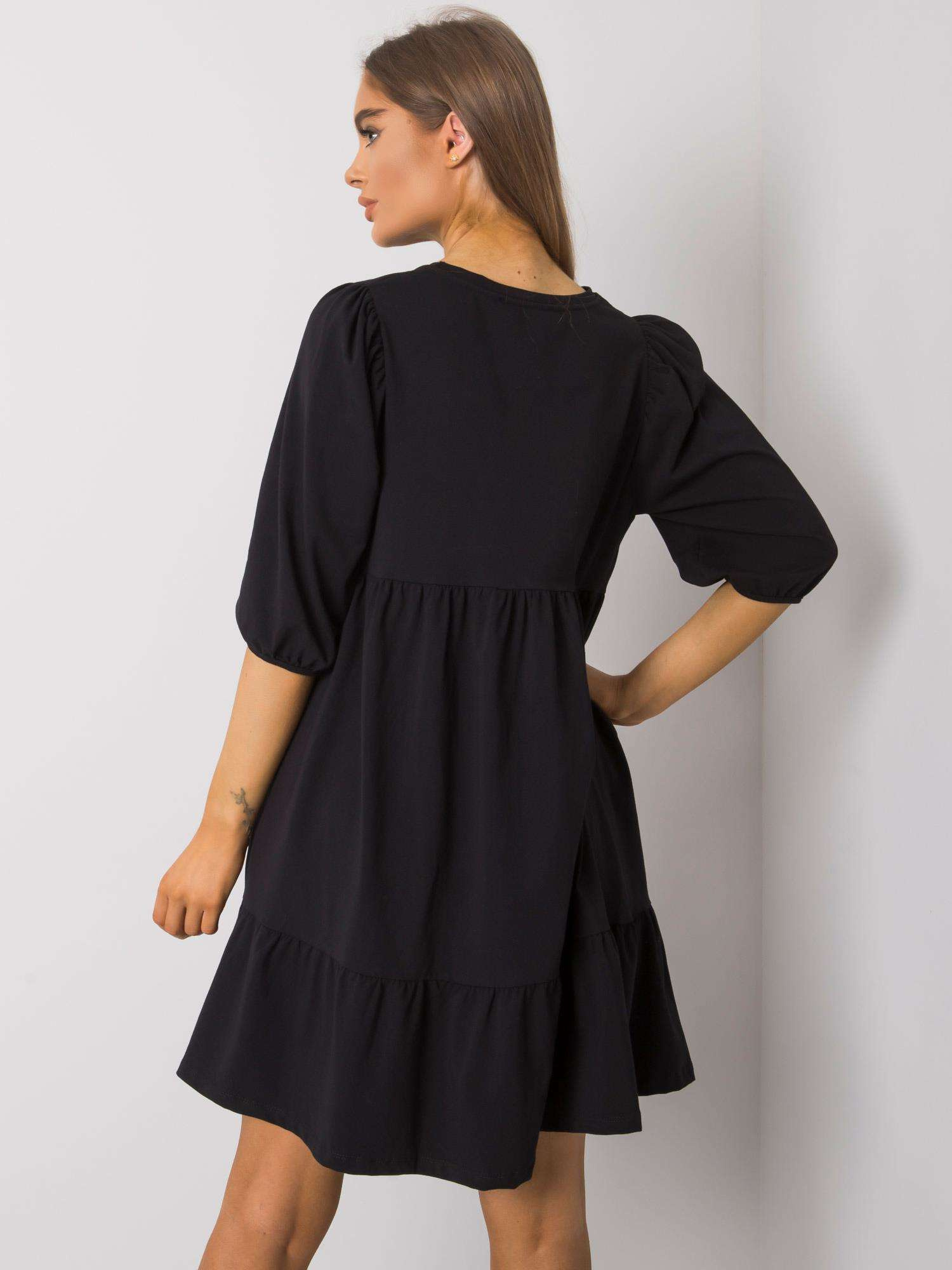 Yelda Black Cotton Dress 