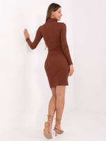 Brązowa bawełniana sukienka basic RUE PARIS 