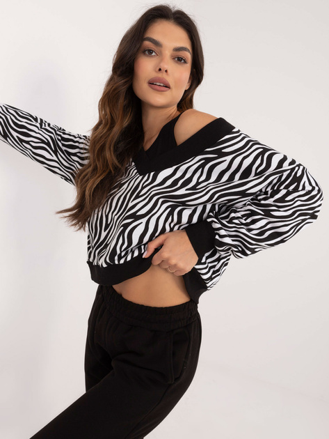 Hurtownia Czarno-biały trzyczęściowy komplet z topem