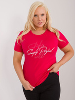 Hurt Czerwony dopasowany t-shirt plus size z napisem