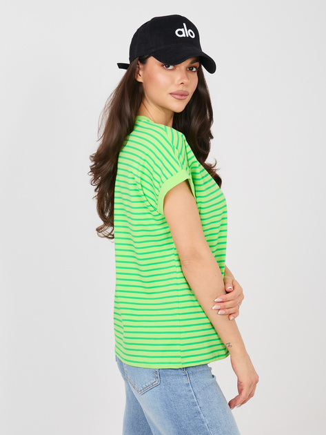 Jasnozielony bawełniany t-shirt z okrągłym dekoltem