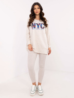 Hurt Jasnobeżowy melanżowy komplet z legginsami