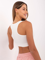 Ecru prążkowany crop top RUE PARIS