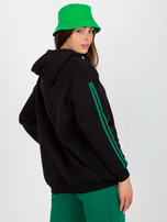 Hurtownia Czarna dresowa bluza z kapturem oversize 