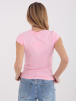 Różowy damski top basic bez rękawów