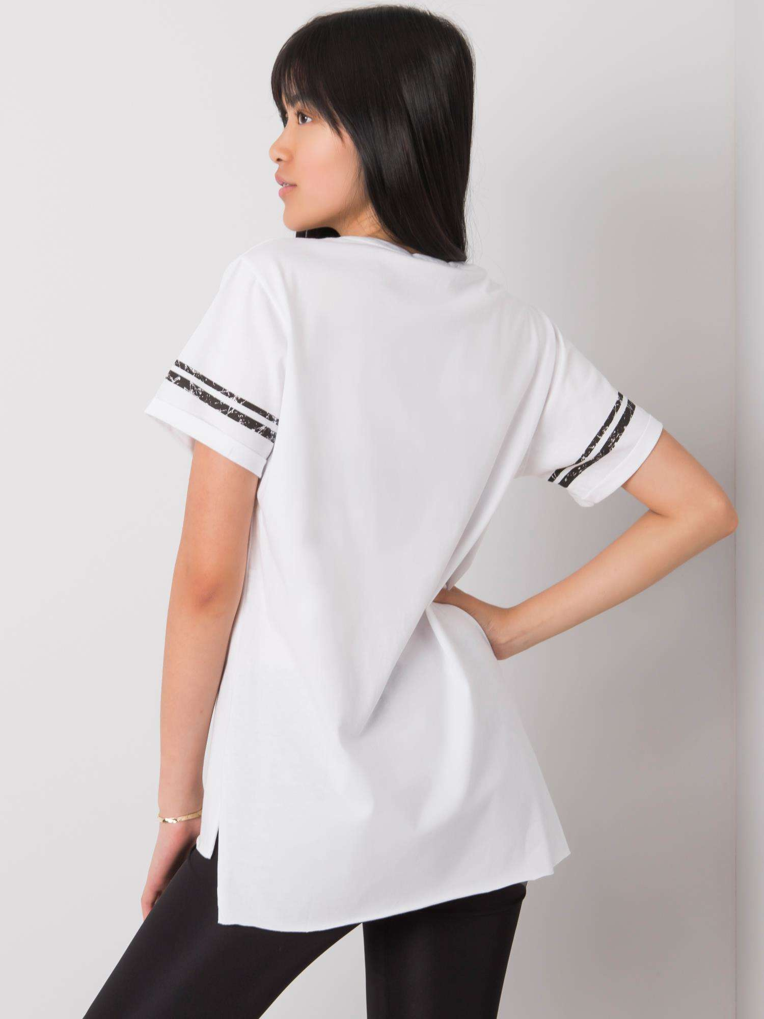 Biały t-shirt z nadrukiem Amber