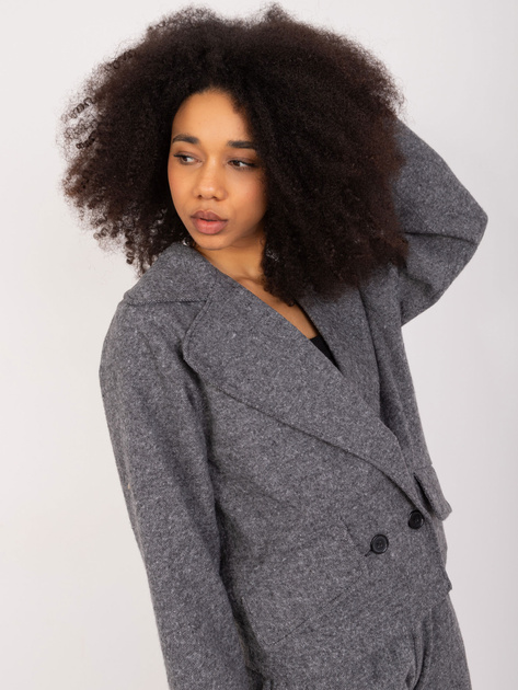 Hurt Czarno-szara melanżowa marynarka od kompletu